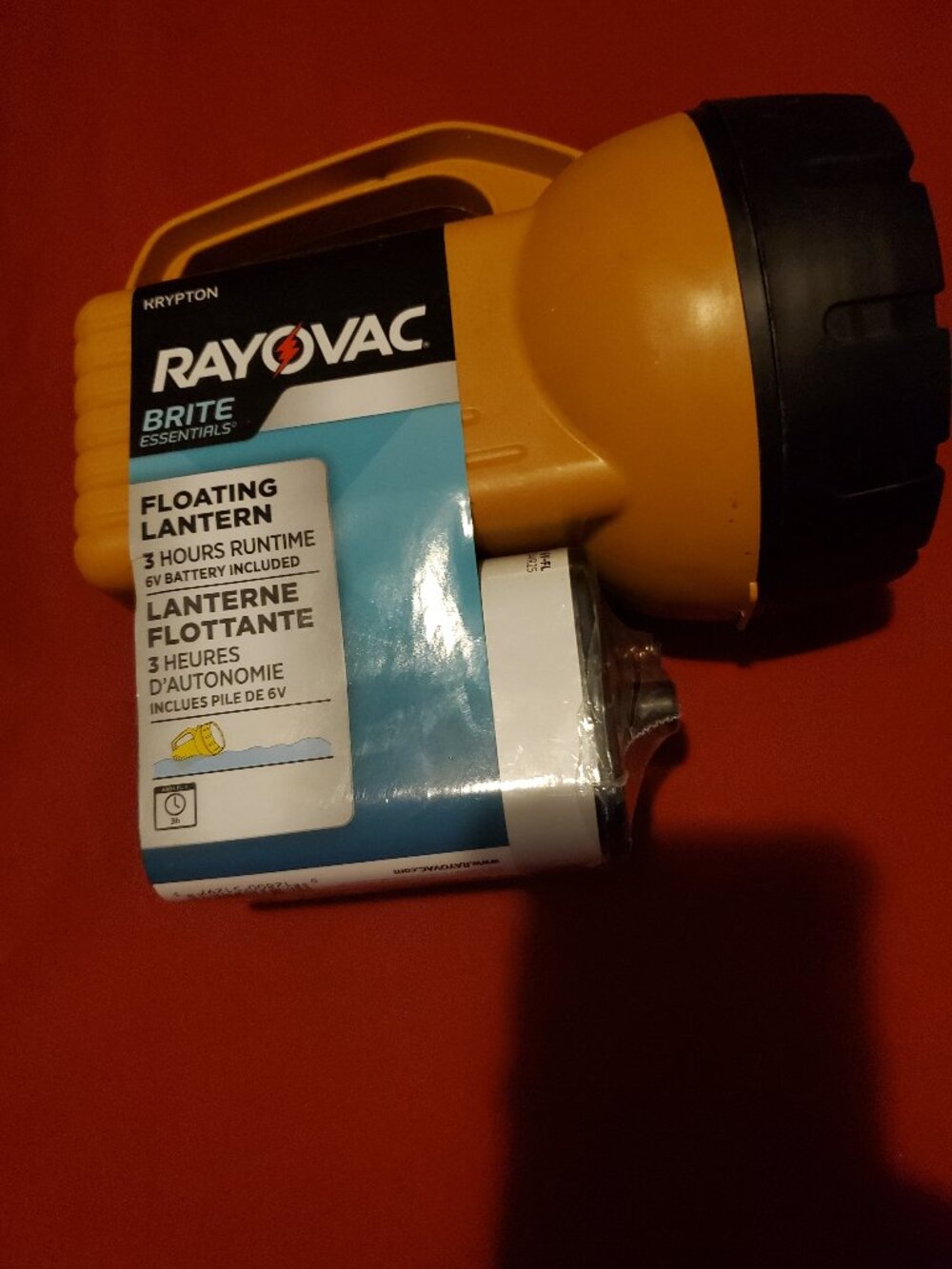 NEW YELLOW RAYOVAC BEKLN6V-BTA FLOATING LANTERN FLASHLIGHT LIGHT